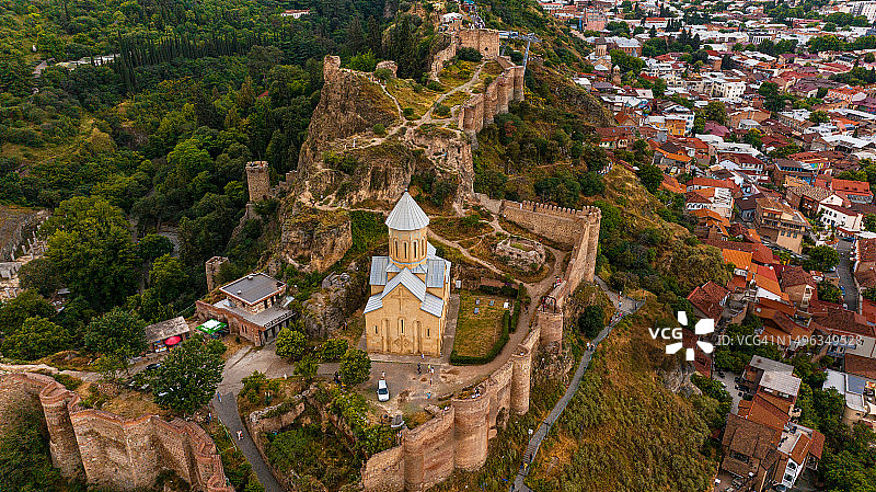 格鲁吉亚纳里卡拉要塞鸟瞰图图片素材