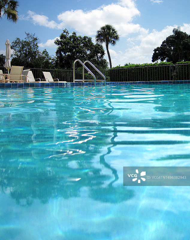 空游泳池的表面视图图片素材
