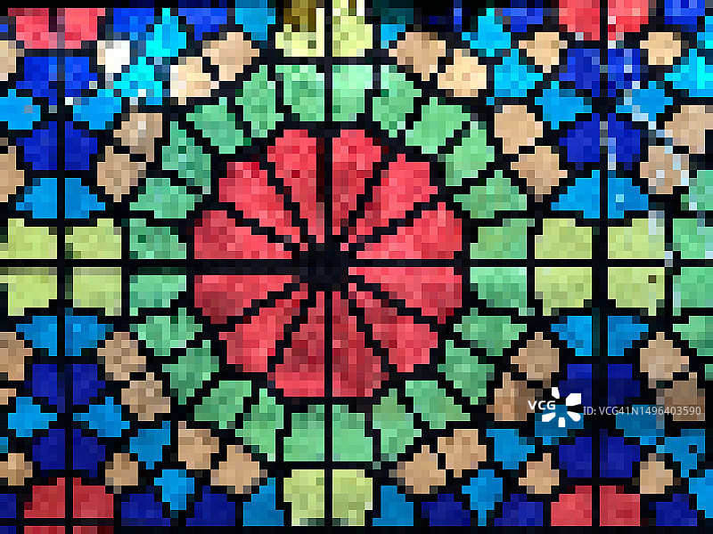 彩色像素窗户图片素材