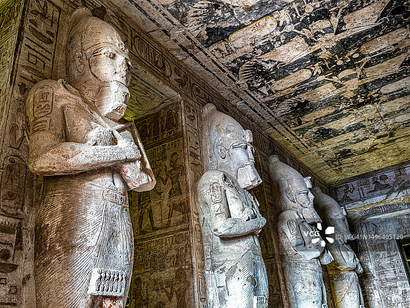 埃及阿布辛贝大神庙（拉美西斯二世大神庙）内景图片素材