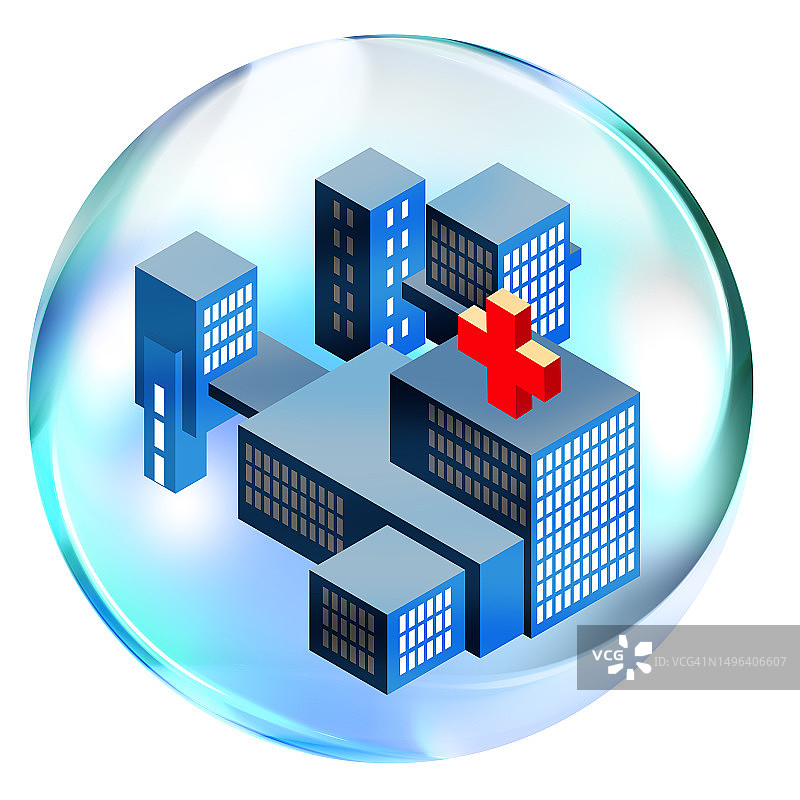 气泡中的医院内部图片素材