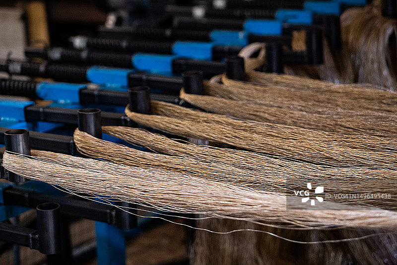 聚酯线绞纱的制造图片素材