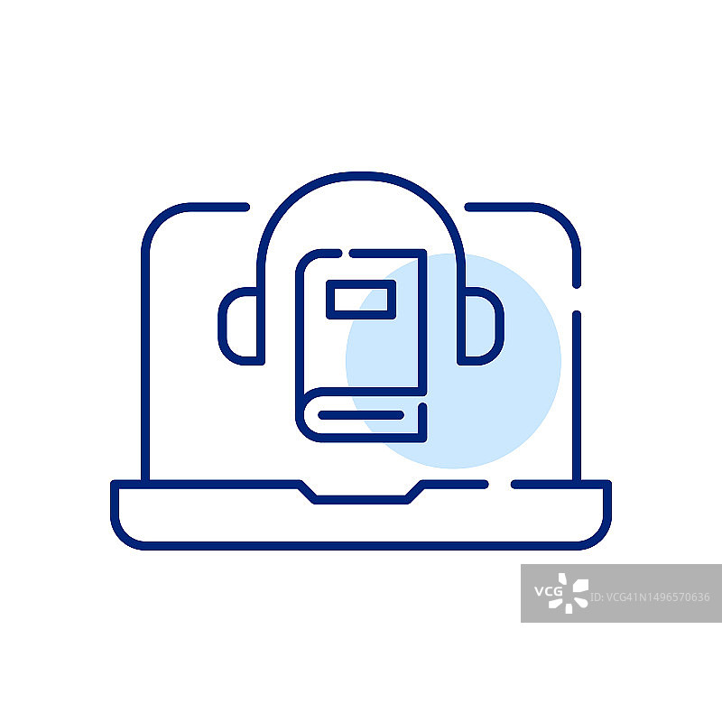 数字有声读物图书馆：用笔记本电脑听书，远程学习图片素材