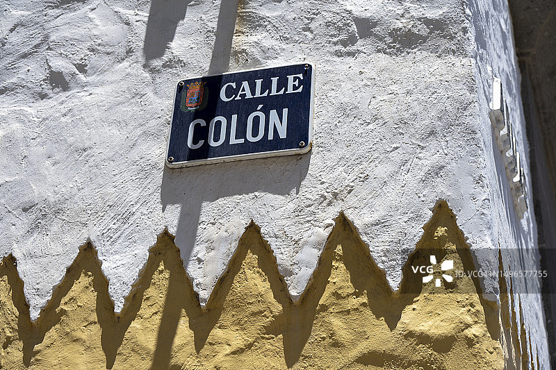 西班牙拉斯帕尔马斯街道标志图片素材