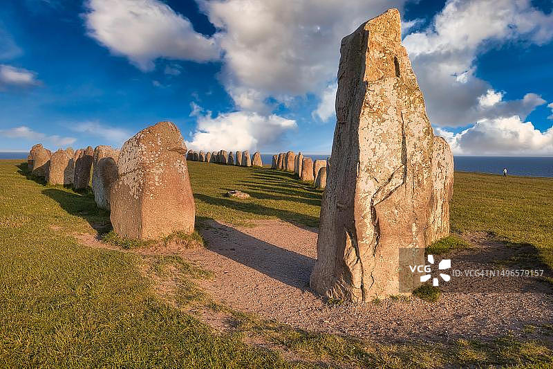 瑞典斯科讷省阿勒斯·斯泰纳巨石阵图片素材