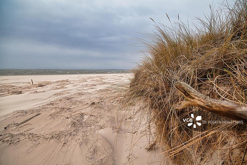 德国石勒苏益格-荷尔斯泰因叙尔特岛霍尔努姆附近的海滩图片素材