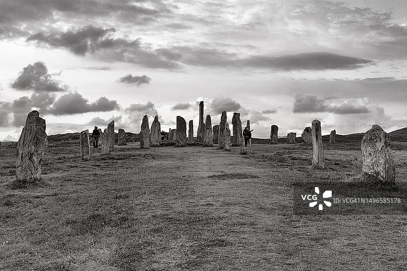 卡拉尼什巨石阵，苏格兰刘易斯和哈里斯岛图片素材