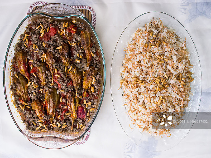 叙利亚霍姆斯省的干果俯视图图片素材