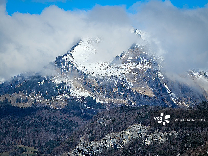 列支敦士登瓦杜兹雪山风光图片素材