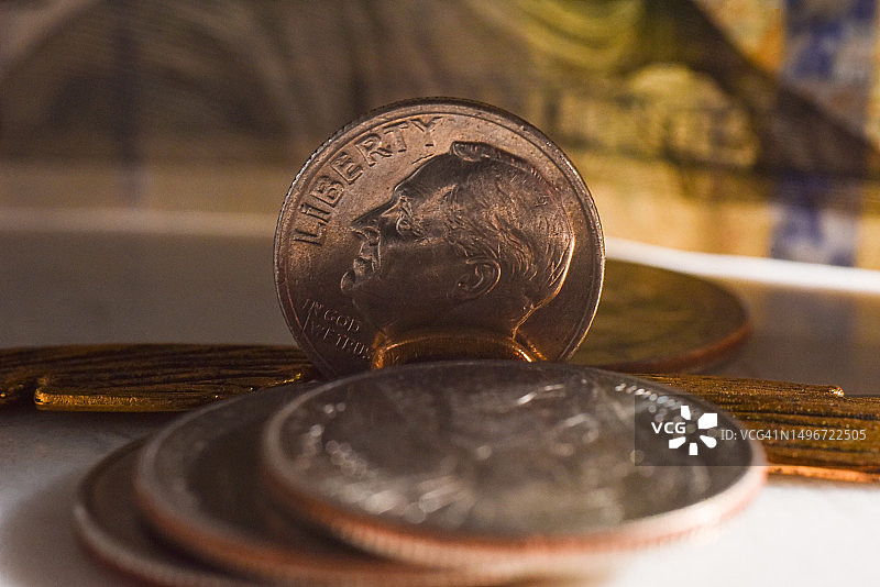 美国美元硬币和货币图片素材