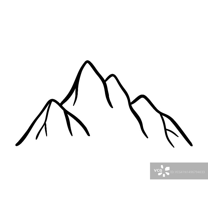 山脉轮廓矢量速写插图图片素材
