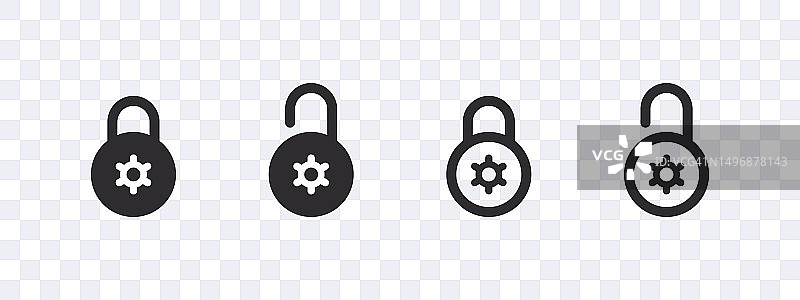 圆形锁图标。挂锁图标。安全符号图标。矢量可缩放图形图片素材