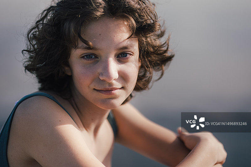 户外少女肖像图片素材