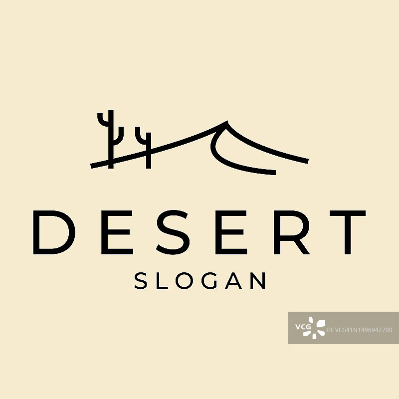 极简沙漠Logo矢量插画设计图片素材