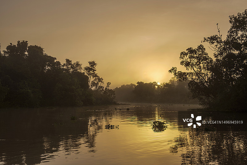 奥里诺科河日出美景，委内瑞拉奥里诺科三角洲图片素材