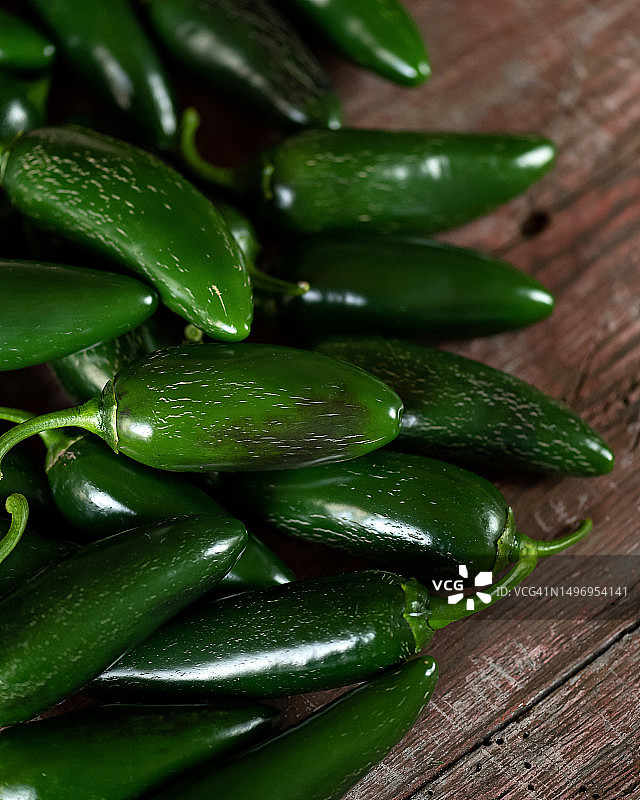 绿色墨西哥辣椒特写图片素材