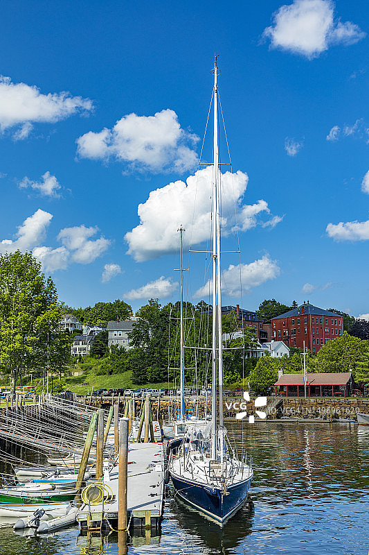 美国缅因州罗克波特码头图片素材