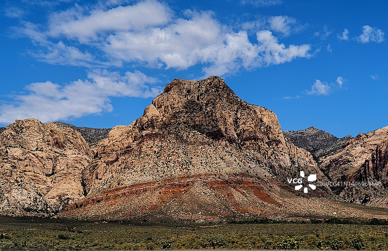 美国内华达州奈县多岩山脉风景图片素材