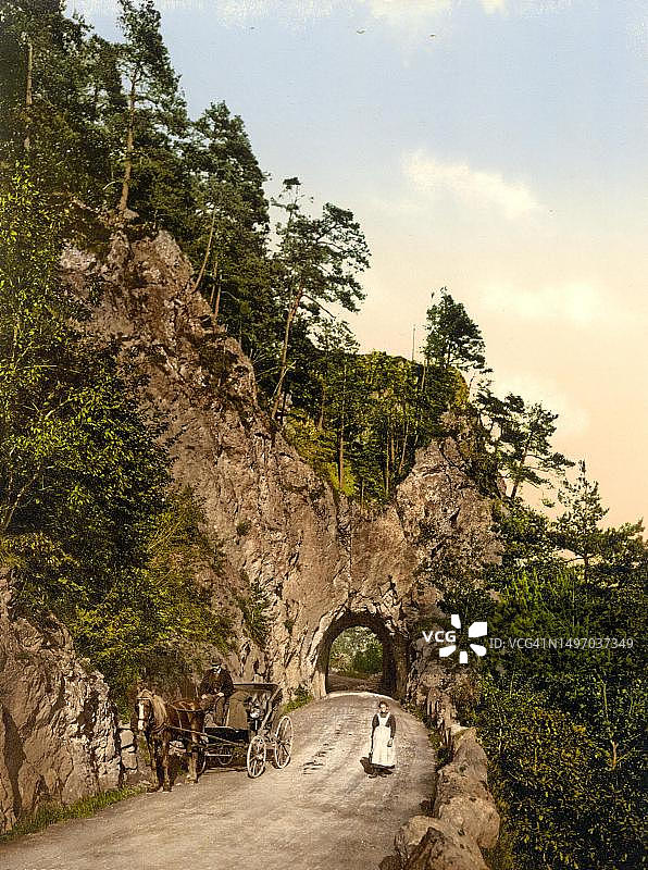 德国巴登-符腾堡州黑森林阿尔布塔尔桥梁，历史照片图片素材