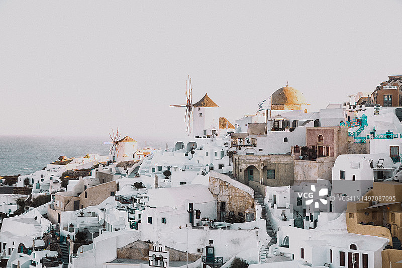 希腊圣托里尼岛伊亚村美丽风光图片素材