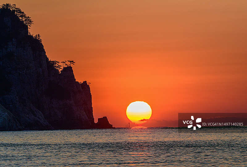 巨济市官浦港日出图片素材