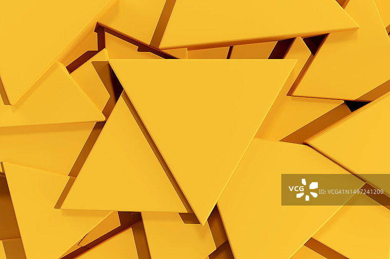 明亮的黄色3D三角形图案抽象背景图片素材