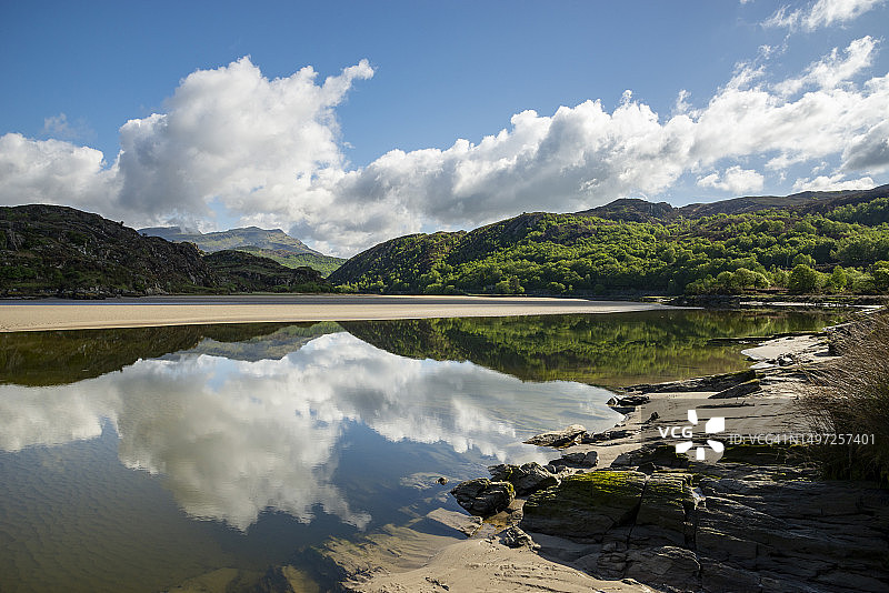 北威尔士德怀里德河的河口图片素材