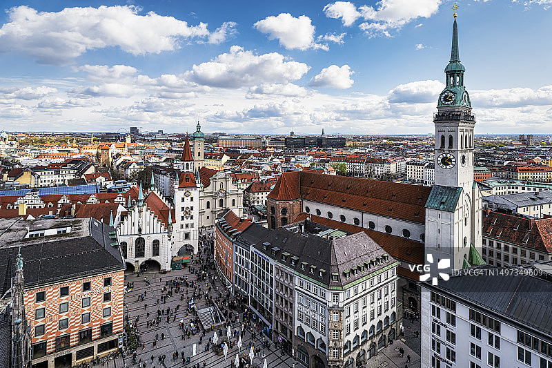 德国慕尼黑老城区航拍图片素材
