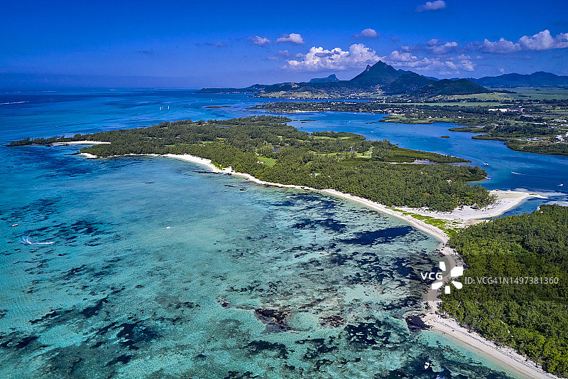 毛里求斯鹿岛鸟瞰图图片素材