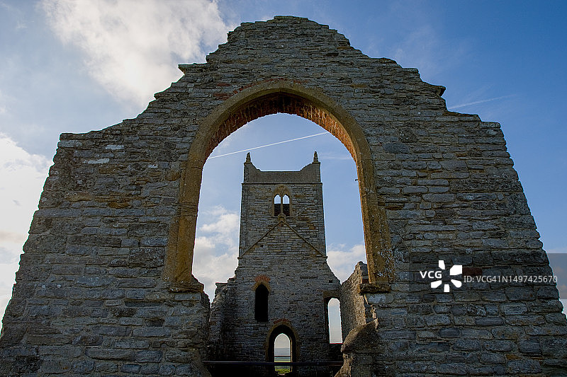 英格兰萨默塞特郡伯罗芒普的日落图片素材