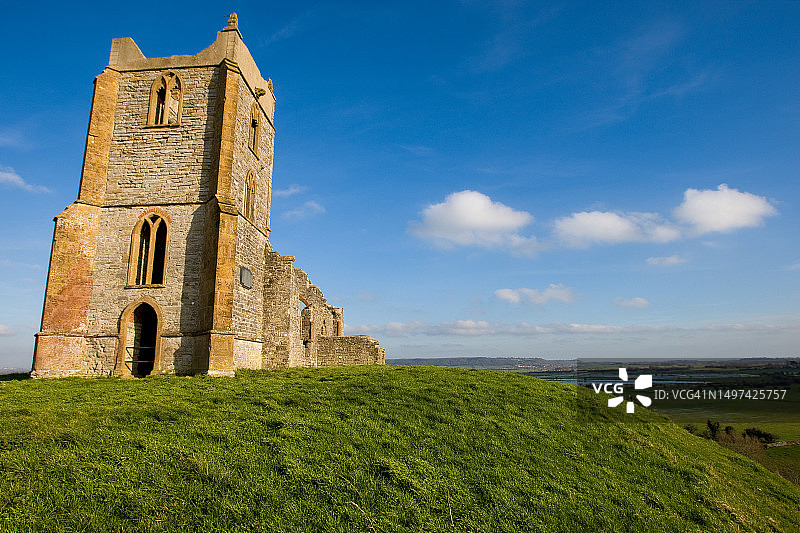 英格兰萨默塞特郡伯罗芒普的日落图片素材
