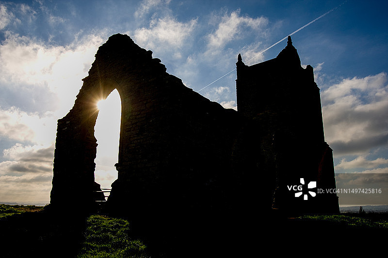 英格兰萨默塞特郡伯罗芒普的日落图片素材