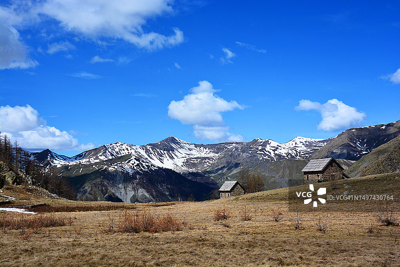 法国Mercantour公园的山脉图片素材