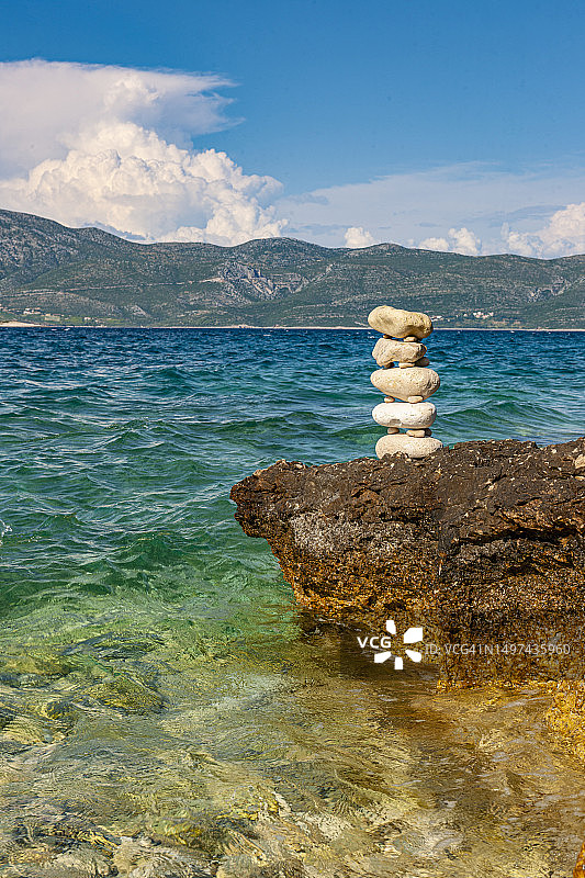 科尔丘拉岛伦巴达海滩图片素材