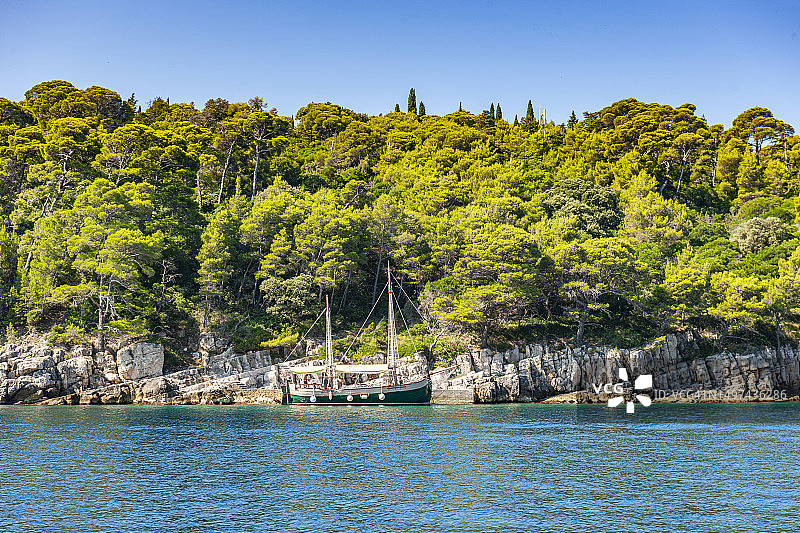 杜布罗夫尼克，洛克鲁姆岛的景色图片素材