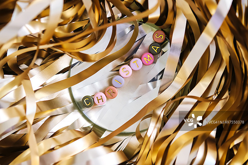 带金属丝的圣诞节背景图片素材