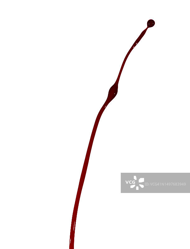 白色背景上流动中的血液图片素材