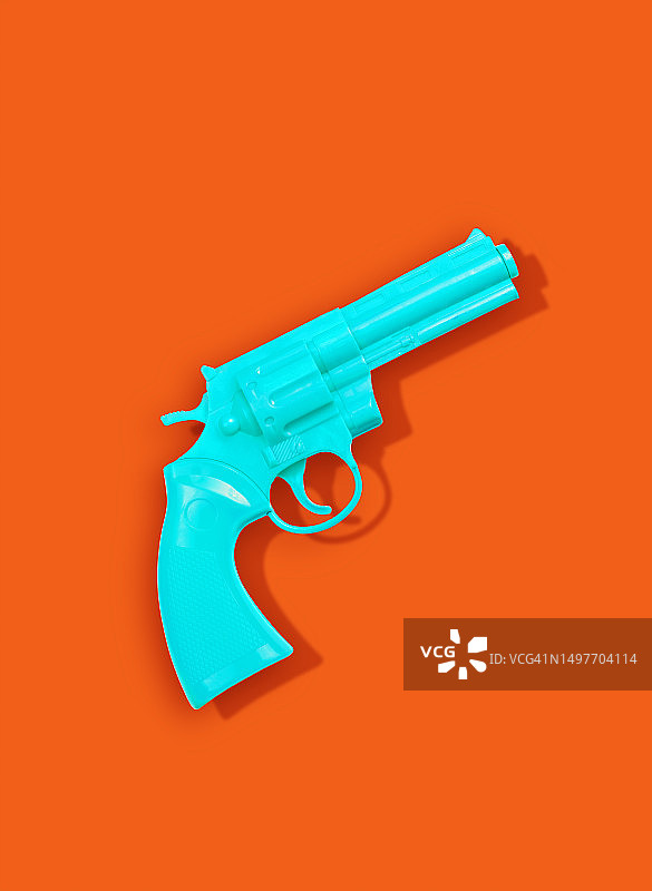 蓝色塑料玩具枪图片素材