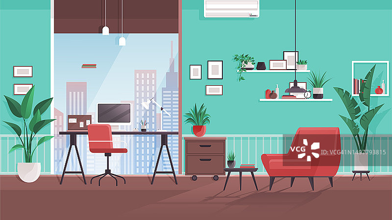 室内设计客厅：普通住宅家具，无人，公寓或舒适办公室图片素材