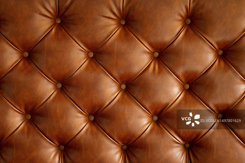 带按钮的棕色哑光生态皮革纹理家具图片素材