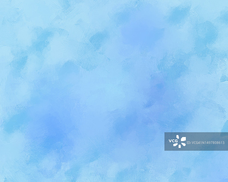 明亮鲜艳的浅蓝色油画背景与笔触图片素材