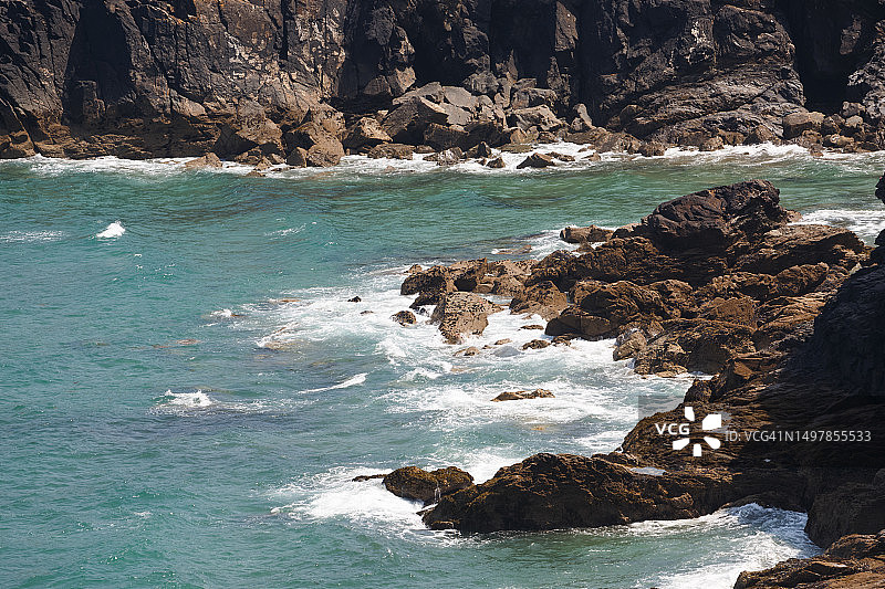 康沃尔兰迪湾海岸线图片素材