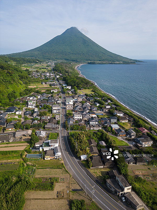 日本九州的开闻火山图片素材