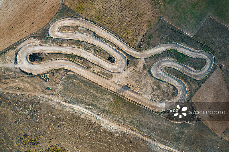 卡丁车赛道鸟瞰图图片素材