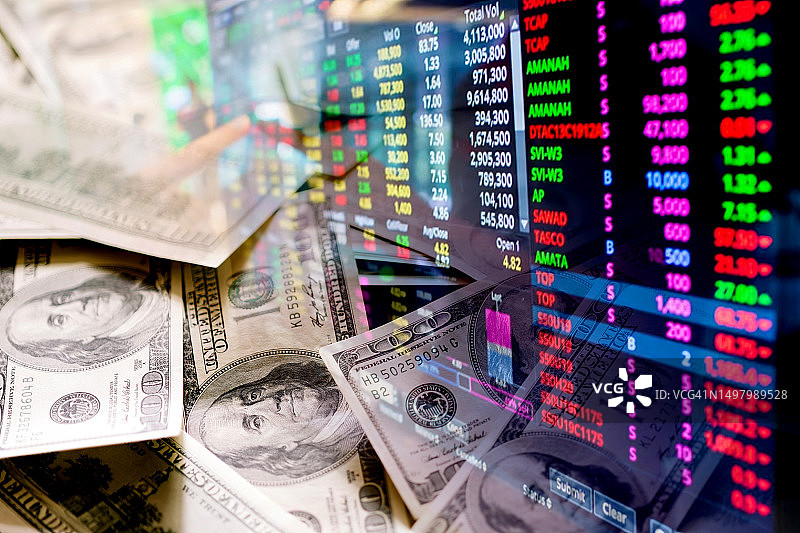 美元现金和股市指标图片素材