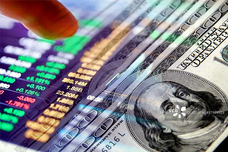 美元现金和股市指标图片素材