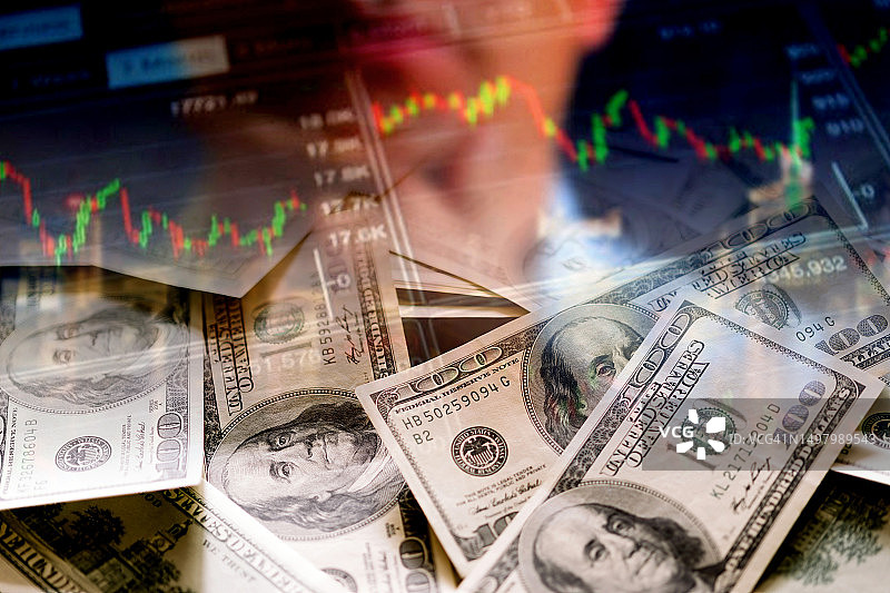 美元现金和股市指标图片素材