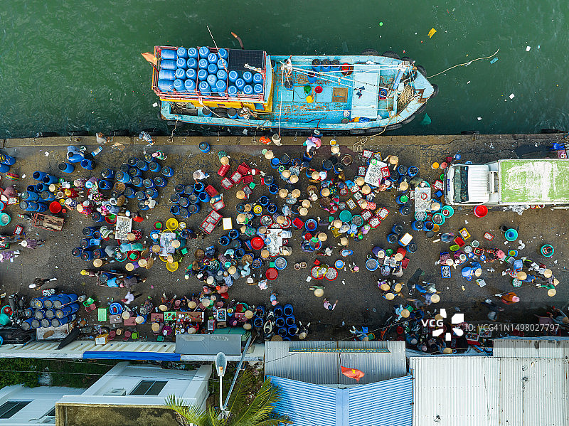 永长鱼市鸟瞰图片素材