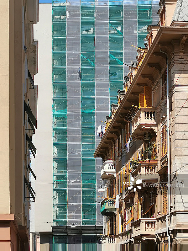 城市房屋外墙修复工程图片素材