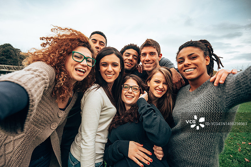 人群自拍图片素材